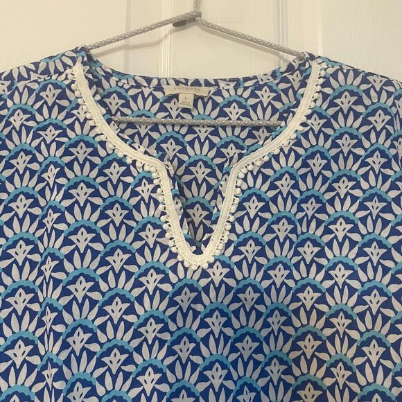 Talbots Lightweight 3/4 Length Sleeve Cotton Tunic Top Size L - Picture 3 of 12